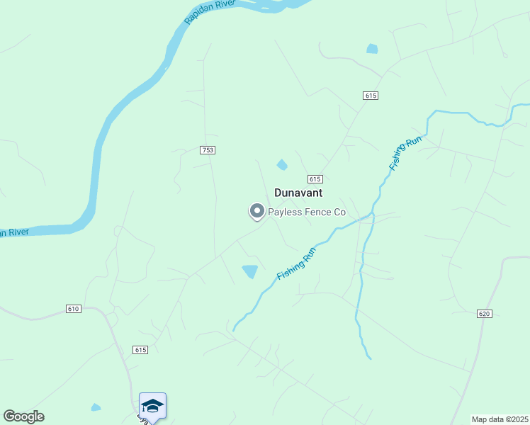 map of restaurants, bars, coffee shops, grocery stores, and more near 9621 Rapidan Drive in Fredericksburg