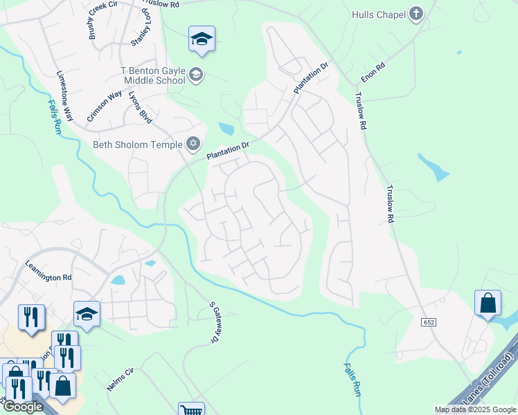 map of restaurants, bars, coffee shops, grocery stores, and more near 28 Castlewood Drive in Fredericksburg