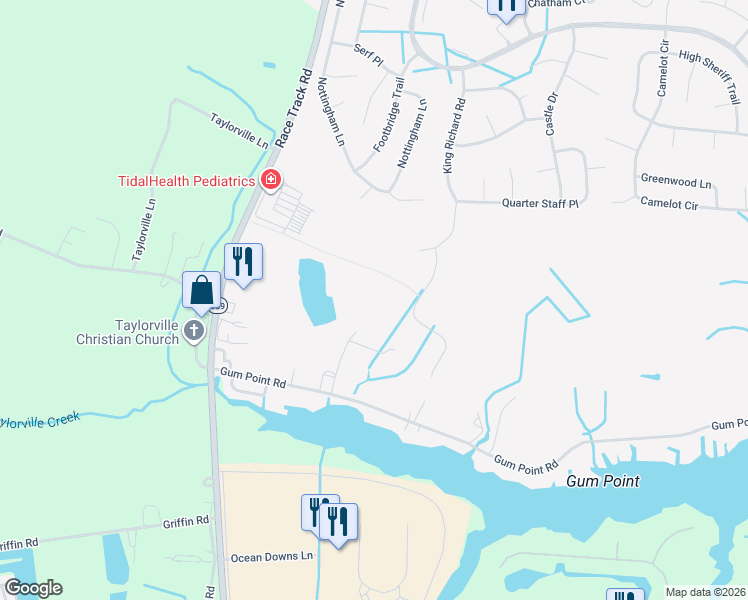map of restaurants, bars, coffee shops, grocery stores, and more near in Ocean Pines