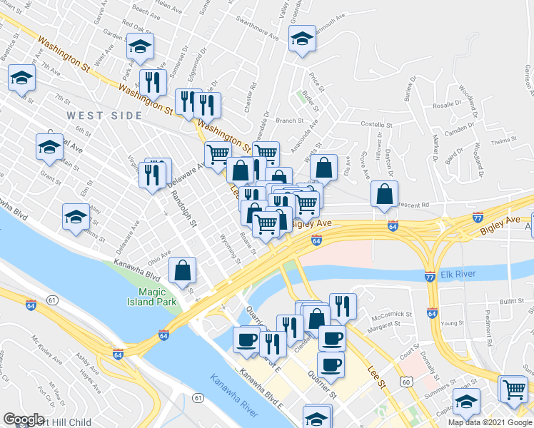map of restaurants, bars, coffee shops, grocery stores, and more near 4 Jarrett Court in Charleston