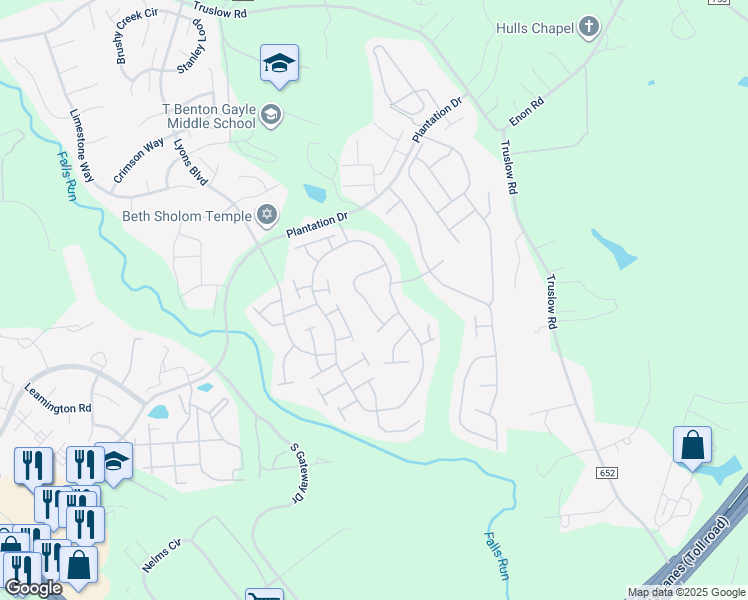map of restaurants, bars, coffee shops, grocery stores, and more near 29 Castlewood Drive in Fredericksburg