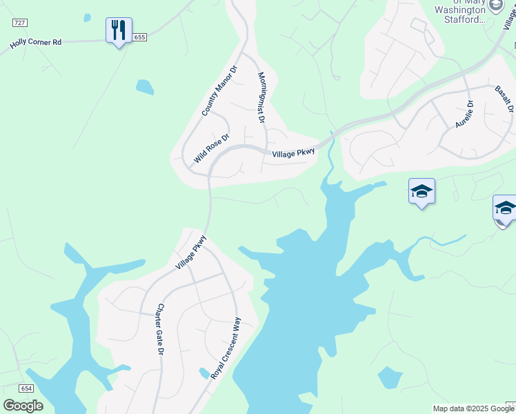 map of restaurants, bars, coffee shops, grocery stores, and more near 1009 Broad Lake Drive in Fredericksburg