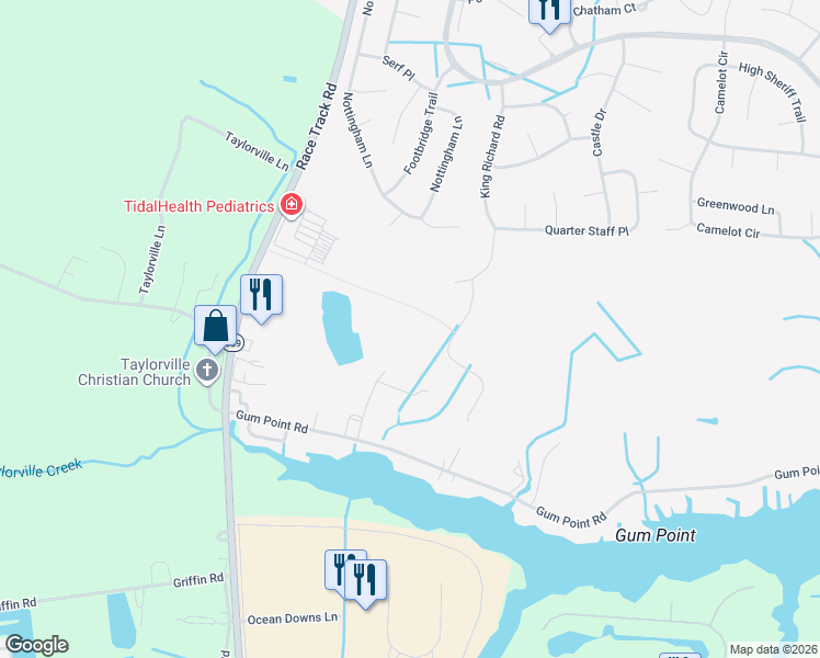 map of restaurants, bars, coffee shops, grocery stores, and more near in Ocean Pines