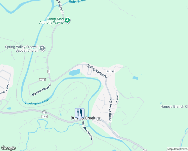map of restaurants, bars, coffee shops, grocery stores, and more near 2411 Spring Valley Drive in Huntington
