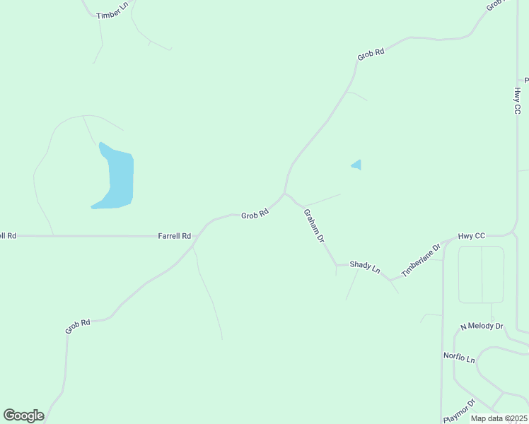 map of restaurants, bars, coffee shops, grocery stores, and more near Grob Road in Gerald