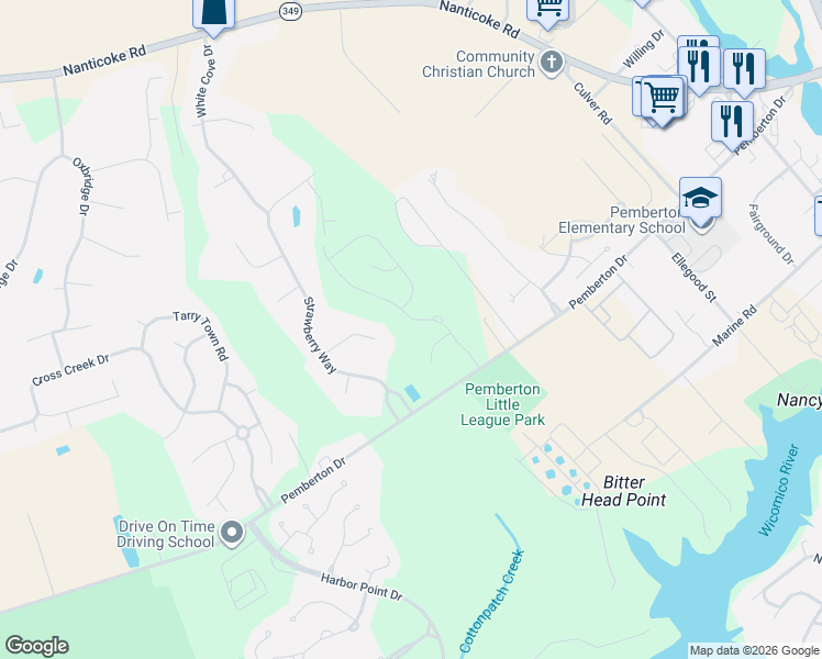 map of restaurants, bars, coffee shops, grocery stores, and more near 28298 Early Dawn Court in Salisbury