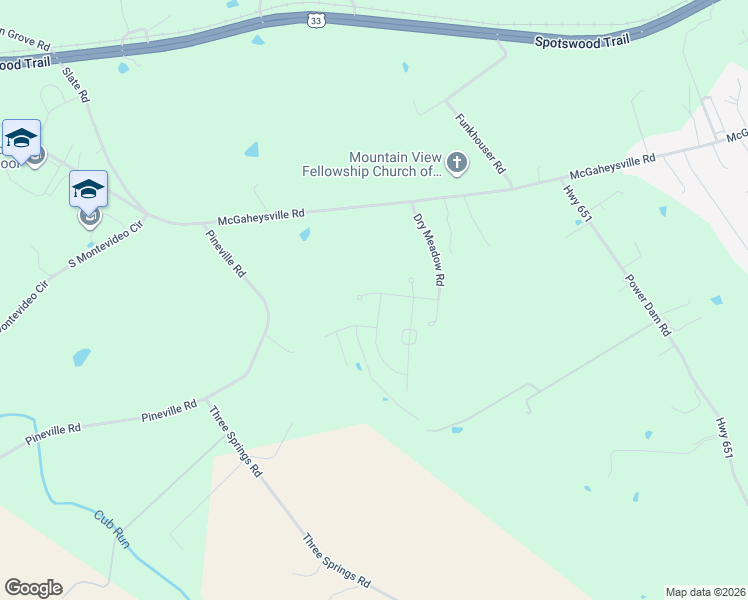 map of restaurants, bars, coffee shops, grocery stores, and more near 668 Coltsfoot Ln in McGaheysville