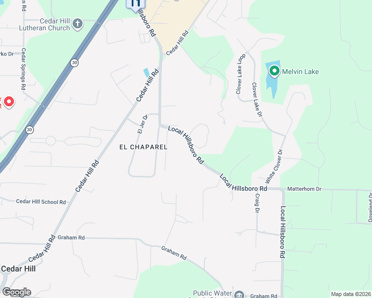 map of restaurants, bars, coffee shops, grocery stores, and more near 8050 Local Hillsboro Road in Cedar Hill