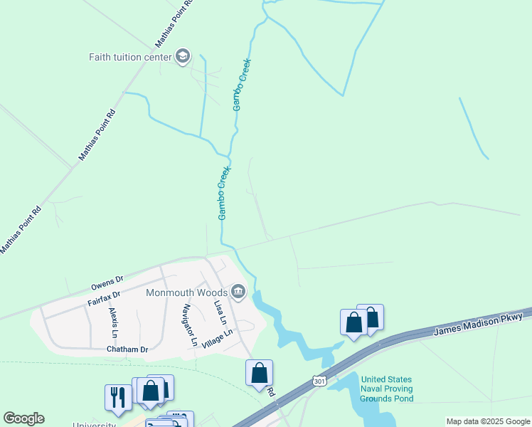 map of restaurants, bars, coffee shops, grocery stores, and more near 3367 Carnation Court in King George