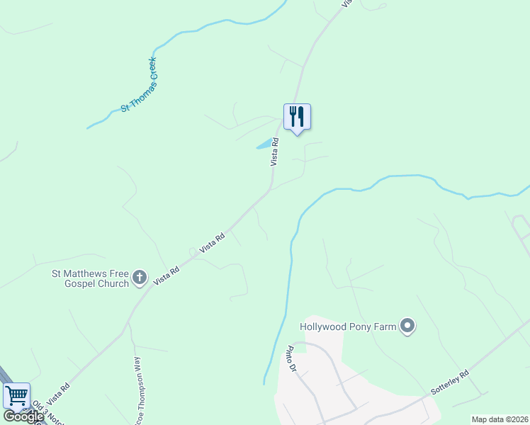 map of restaurants, bars, coffee shops, grocery stores, and more near 25294 Vista Road in Hollywood