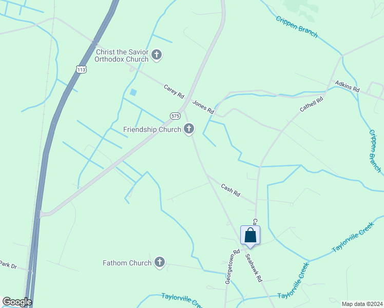 map of restaurants, bars, coffee shops, grocery stores, and more near 10519 Friendship Road in Berlin