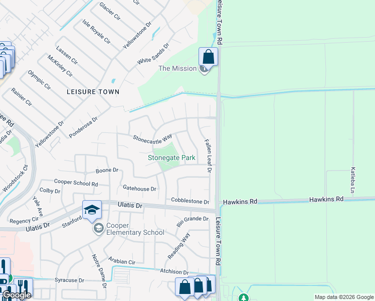 map of restaurants, bars, coffee shops, grocery stores, and more near 236 Willow Green Way in Vacaville