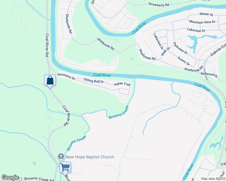 map of restaurants, bars, coffee shops, grocery stores, and more near 298 Geronimo Drive in Saint Albans