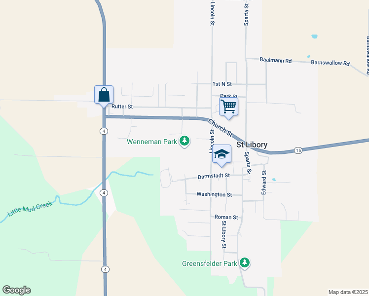 map of restaurants, bars, coffee shops, grocery stores, and more near in Saint Libory