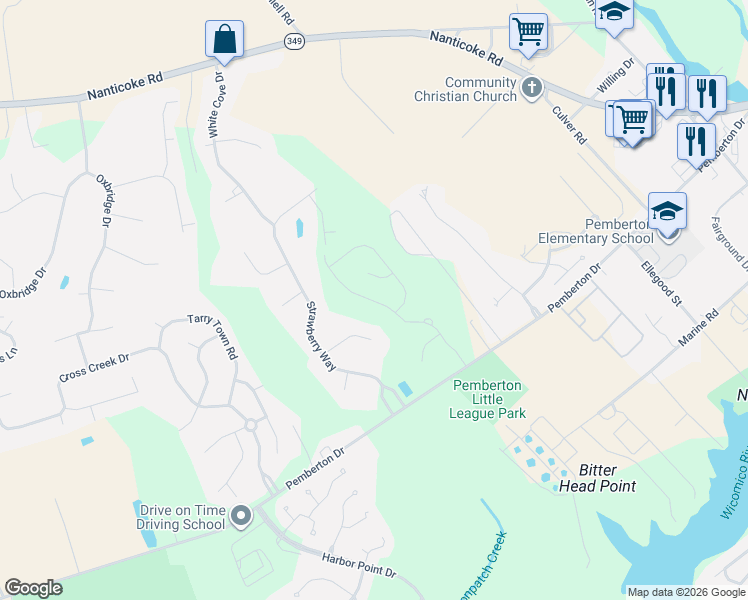 map of restaurants, bars, coffee shops, grocery stores, and more near 28272 Early Dawn Court in Salisbury
