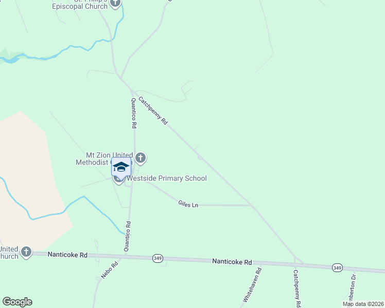 map of restaurants, bars, coffee shops, grocery stores, and more near 6115 Catchpenny Road in Quantico