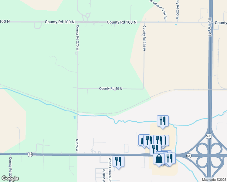 map of restaurants, bars, coffee shops, grocery stores, and more near 2477 County Road 50 North in Princeton
