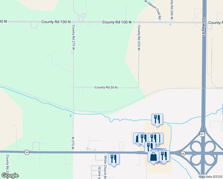 map of restaurants, bars, coffee shops, grocery stores, and more near 2477 County Road 50 North in Princeton