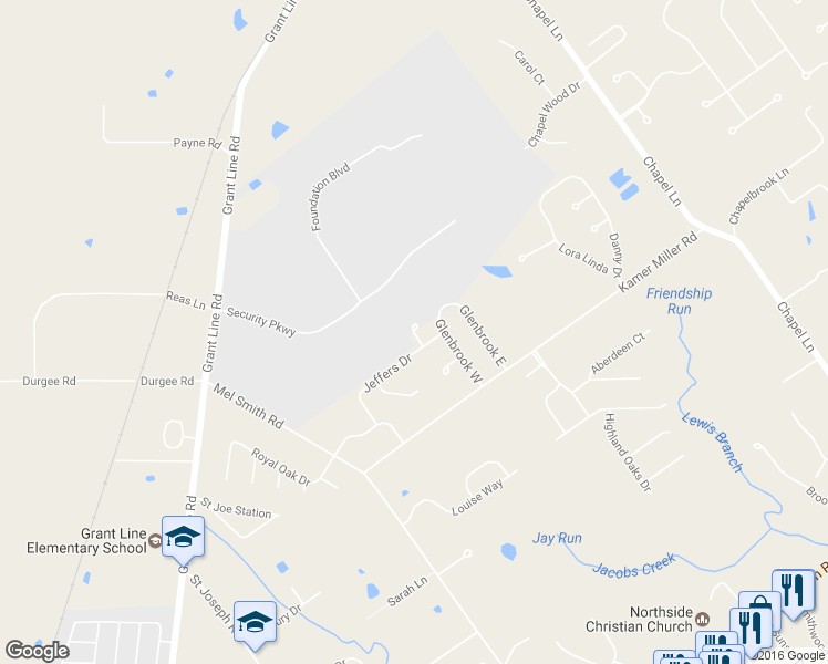 map of restaurants, bars, coffee shops, grocery stores, and more near 4262 Linnert Court in New Albany