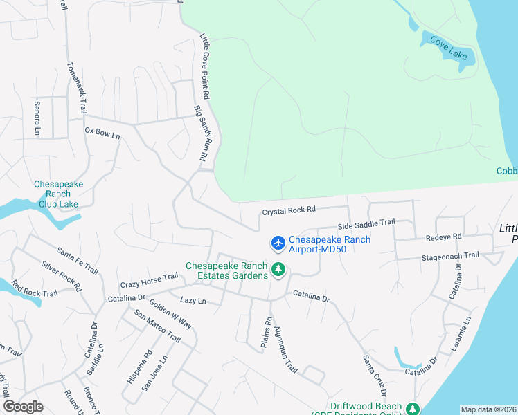 map of restaurants, bars, coffee shops, grocery stores, and more near 896 Crystal Rock Road in Lusby