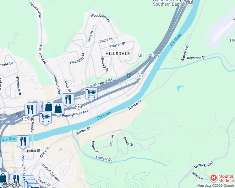 map of restaurants, bars, coffee shops, grocery stores, and more near 200 Alethea Street in Charleston
