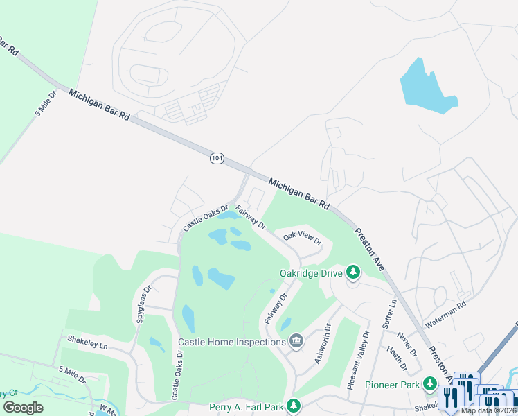map of restaurants, bars, coffee shops, grocery stores, and more near 1334 Fairway Drive in Ione
