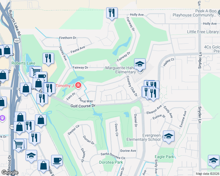 map of restaurants, bars, coffee shops, grocery stores, and more near 720 Hudis Street in Rohnert Park