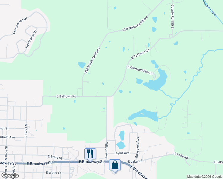map of restaurants, bars, coffee shops, grocery stores, and more near 1098 East Taftown Road in Princeton