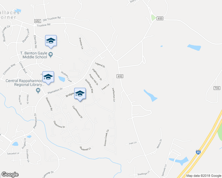 map of restaurants, bars, coffee shops, grocery stores, and more near 73 Harborton Lane in Fredericksburg