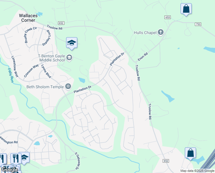 map of restaurants, bars, coffee shops, grocery stores, and more near 20 Smithfield Way in Fredericksburg