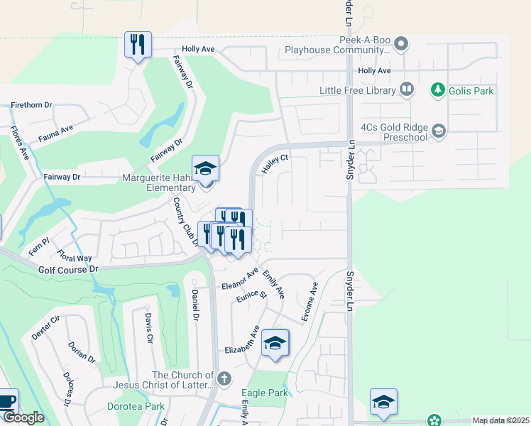 map of restaurants, bars, coffee shops, grocery stores, and more near 1103 Hailey Court in Rohnert Park