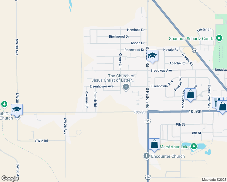 map of restaurants, bars, coffee shops, grocery stores, and more near 5900 B Eisenhower Court in Great Bend