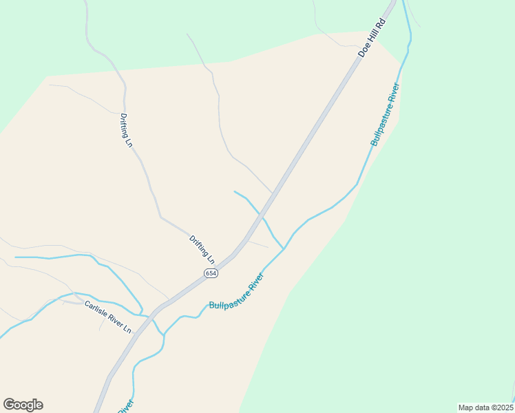 map of restaurants, bars, coffee shops, grocery stores, and more near Doe Hill Road in McDowell