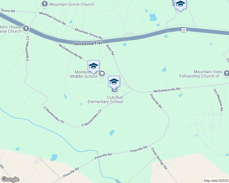 map of restaurants, bars, coffee shops, grocery stores, and more near 1451 South Montevideo Circle in Penn Laird