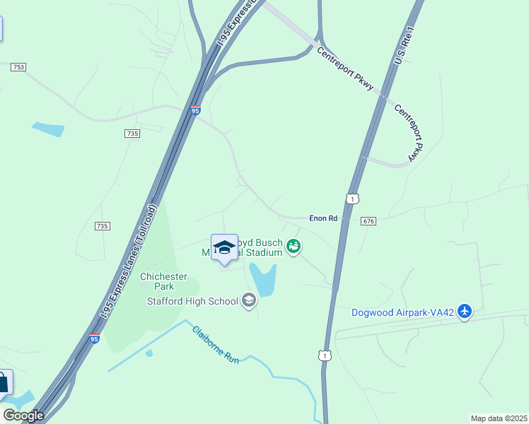 map of restaurants, bars, coffee shops, grocery stores, and more near 71 Enon Road in Fredericksburg