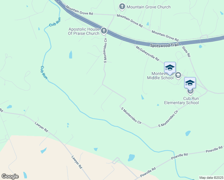 map of restaurants, bars, coffee shops, grocery stores, and more near 1451 South Montevideo Circle in Penn Laird