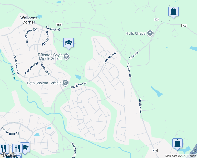 map of restaurants, bars, coffee shops, grocery stores, and more near 4 Verona Court in Fredericksburg