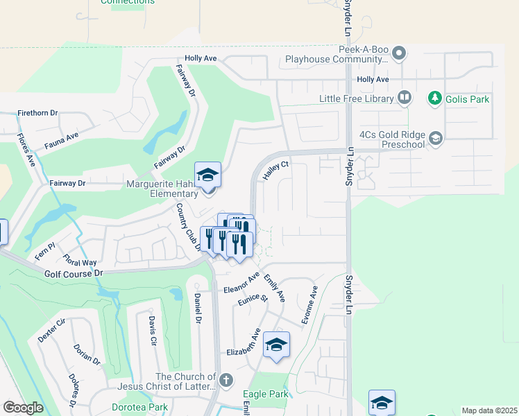 map of restaurants, bars, coffee shops, grocery stores, and more near 1103 Hailey Court in Rohnert Park