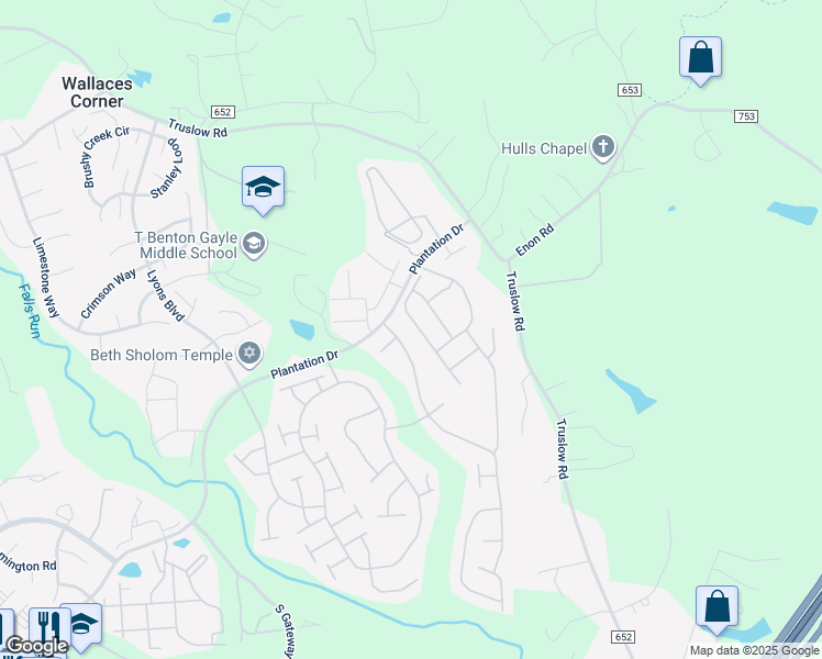 map of restaurants, bars, coffee shops, grocery stores, and more near 40 Aspen Hill Drive in Fredericksburg