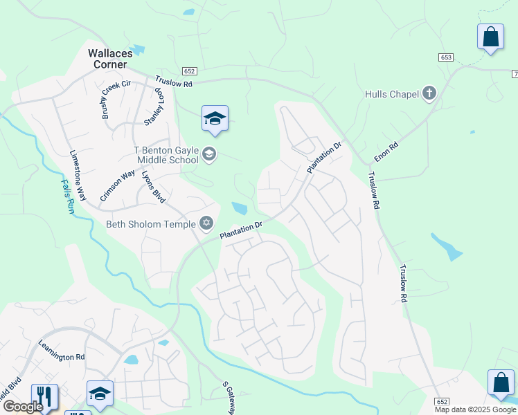 map of restaurants, bars, coffee shops, grocery stores, and more near 29 Mulberry Lane in Fredericksburg