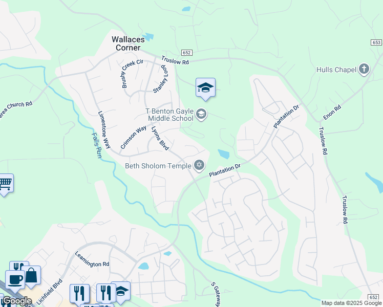 map of restaurants, bars, coffee shops, grocery stores, and more near 9 Azalea Street in Fredericksburg
