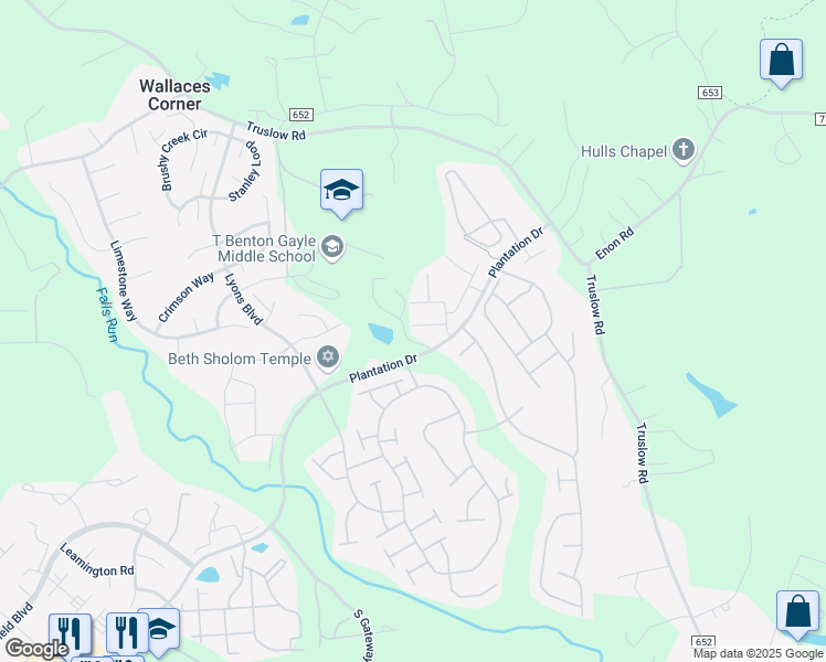 map of restaurants, bars, coffee shops, grocery stores, and more near 29 Mulberry Lane in Fredericksburg