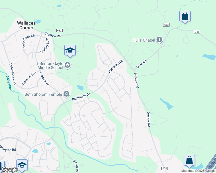 map of restaurants, bars, coffee shops, grocery stores, and more near 36 Aspen Hill Drive in Fredericksburg