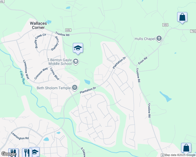 map of restaurants, bars, coffee shops, grocery stores, and more near 14 Mulberry Lane in Fredericksburg