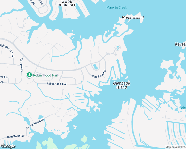 map of restaurants, bars, coffee shops, grocery stores, and more near 119 Pine Forest Drive in Ocean Pines