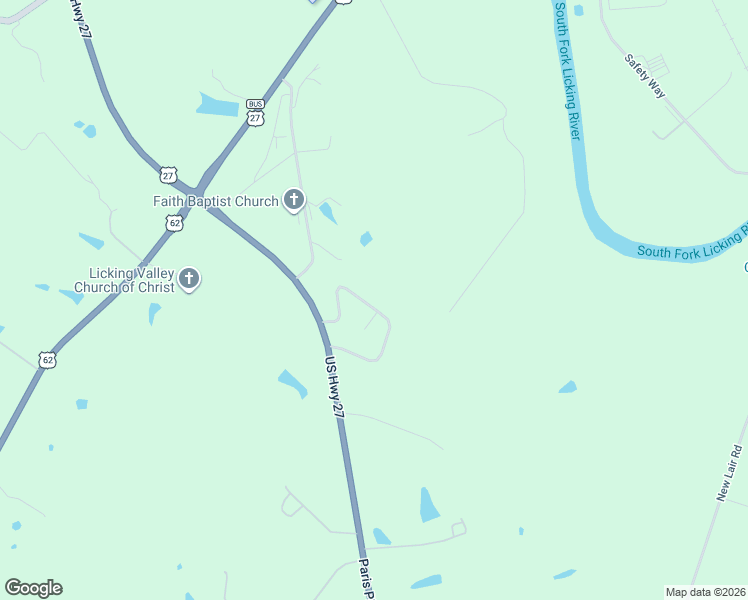 map of restaurants, bars, coffee shops, grocery stores, and more near 207 Licking Valley Road in Cynthiana