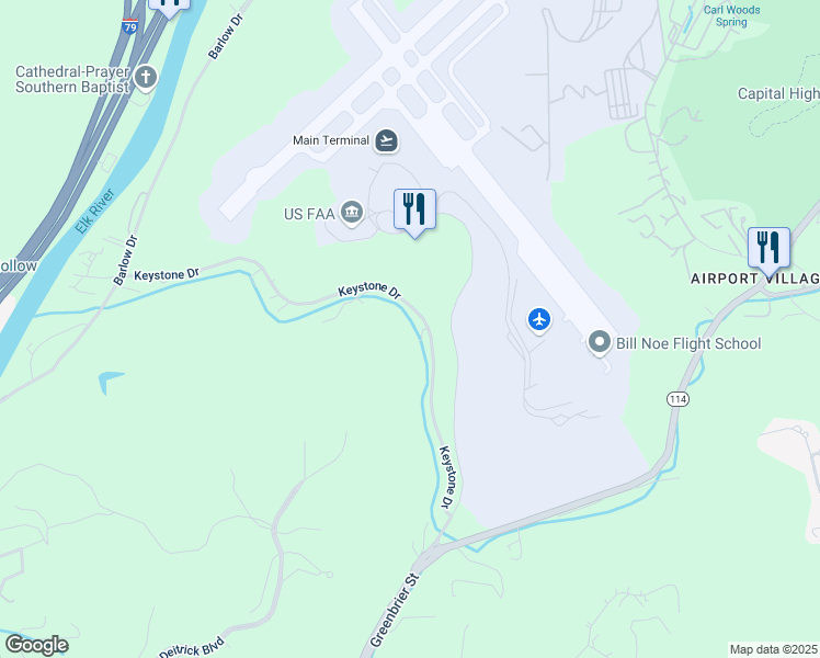 map of restaurants, bars, coffee shops, grocery stores, and more near 301 Keystone Drive in Charleston
