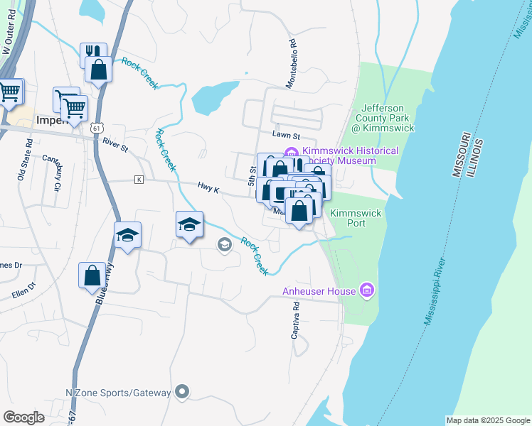 map of restaurants, bars, coffee shops, grocery stores, and more near 326 Market Street in Imperial