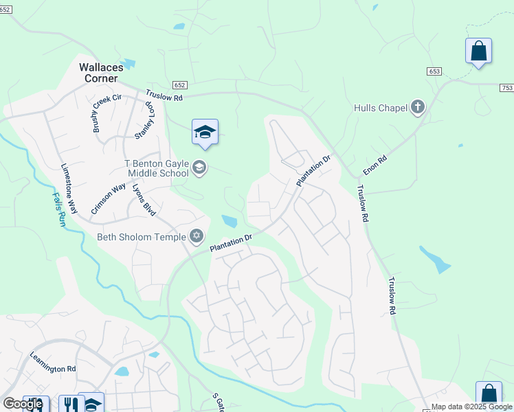 map of restaurants, bars, coffee shops, grocery stores, and more near 45 Spruce Lane in Fredericksburg
