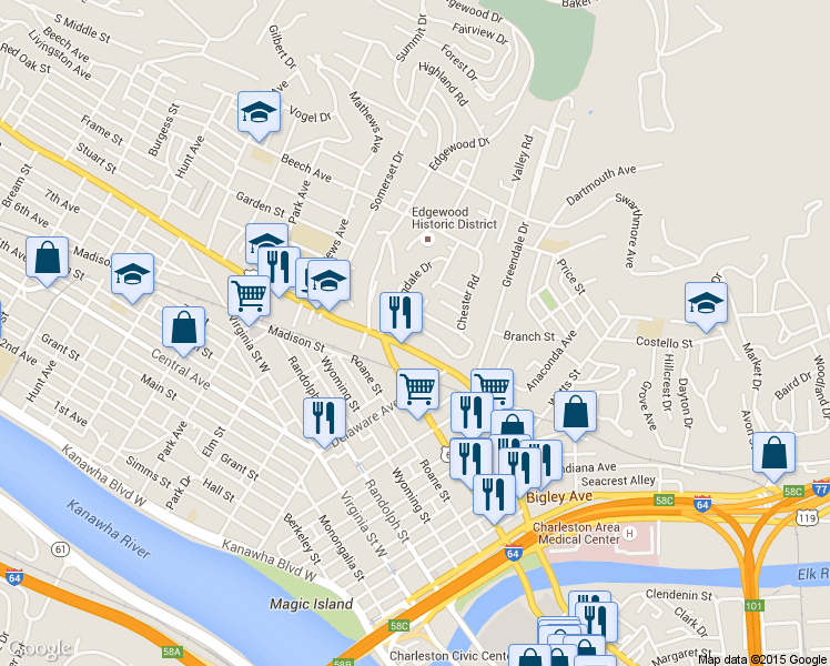 map of restaurants, bars, coffee shops, grocery stores, and more near 836 Lower Chester Road in Charleston
